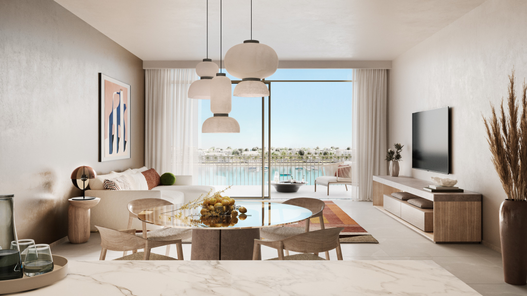 Open-plan living and dining area in Baygrove Residences, perfect for entertaining